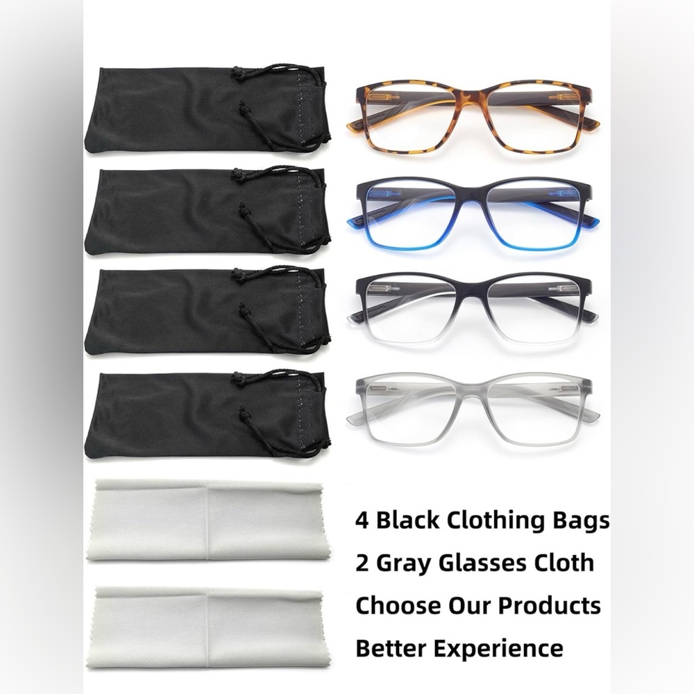 💜SOLD💜 4-Pack Blue Light Blocking Reading Glasses for Men. Magnification 1X. NWT